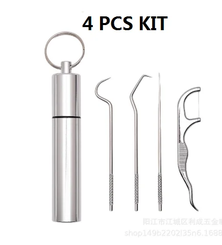 Portable dental care stainless easy take away steel toothpick