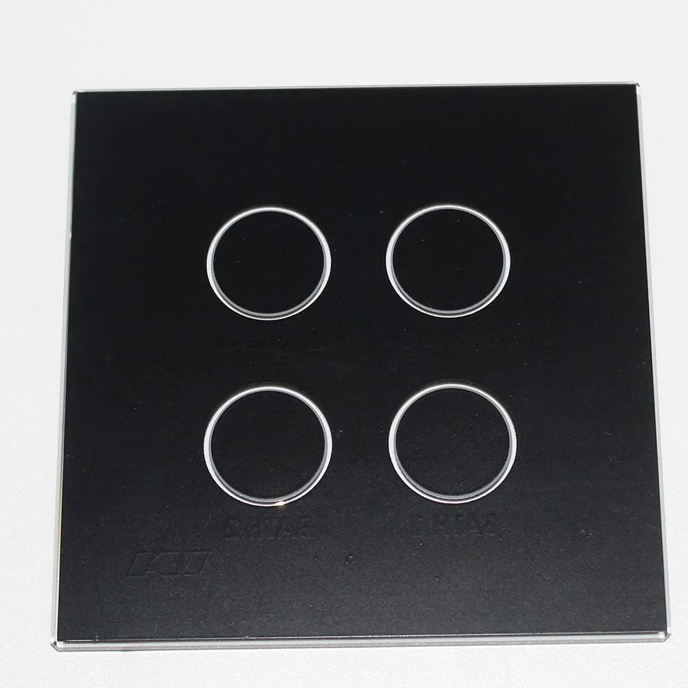 
High quality touch button silk screen tempered glass wall switch panel 