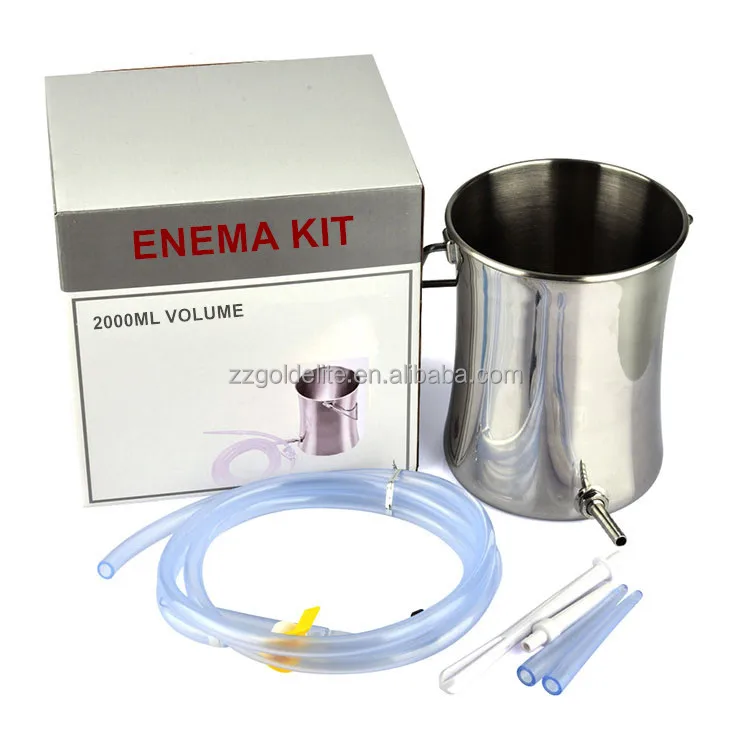 2L Waist type enema bag bucket stainless steel enema kit
