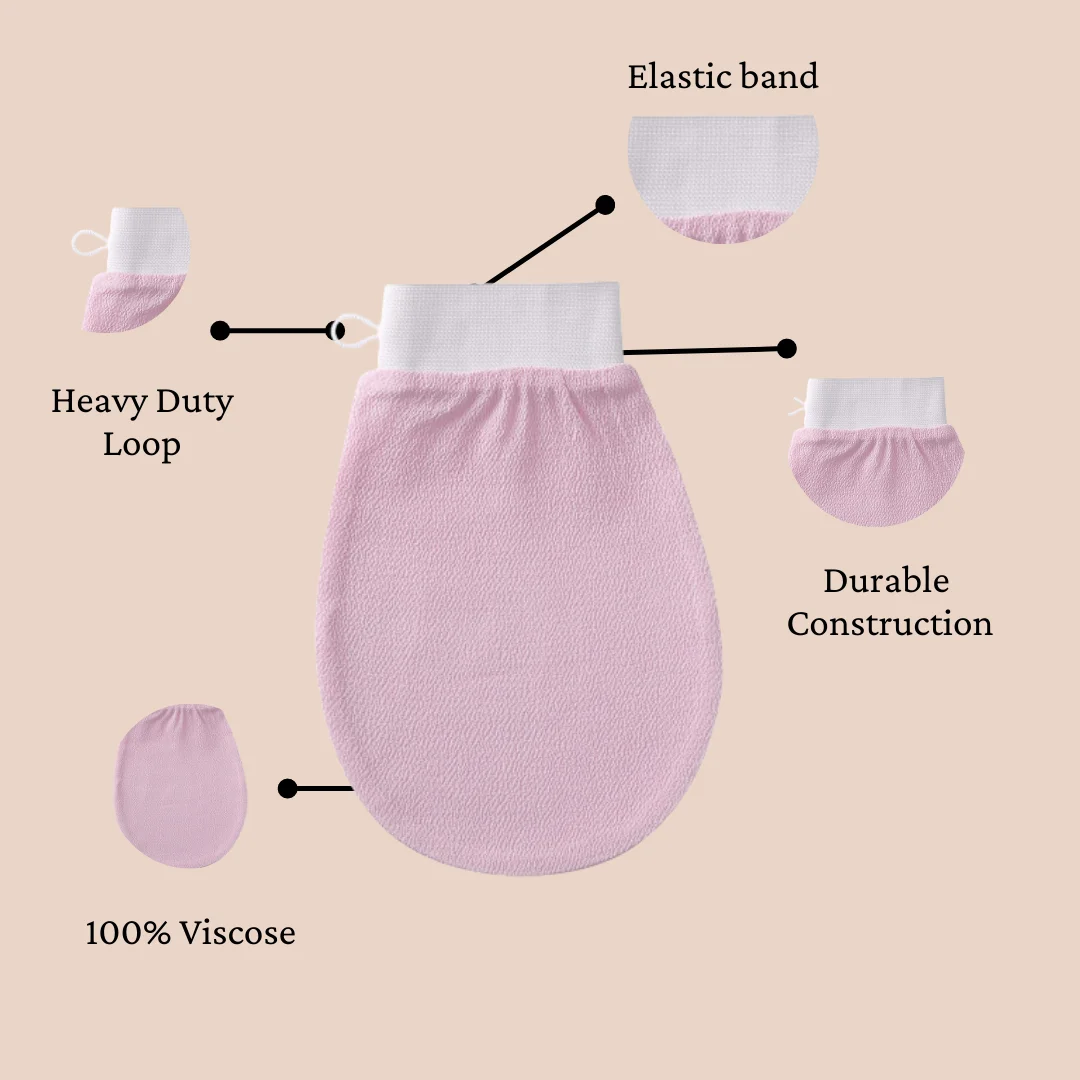 Best&Wecan Custom Reusable Gentle 100% Viscose Fiber Scrub Silk Body Mitts Exfoliating glove