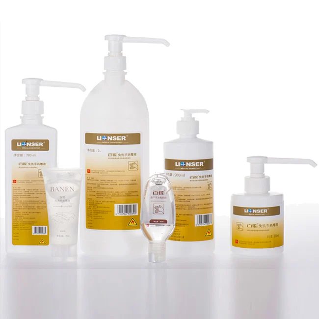 Water Free Hand Sanitizer 75% Alcohol Ethanol Antibacterial Liquid Gel Hand Sanitizing Disinfectant Liquid Antiseptic