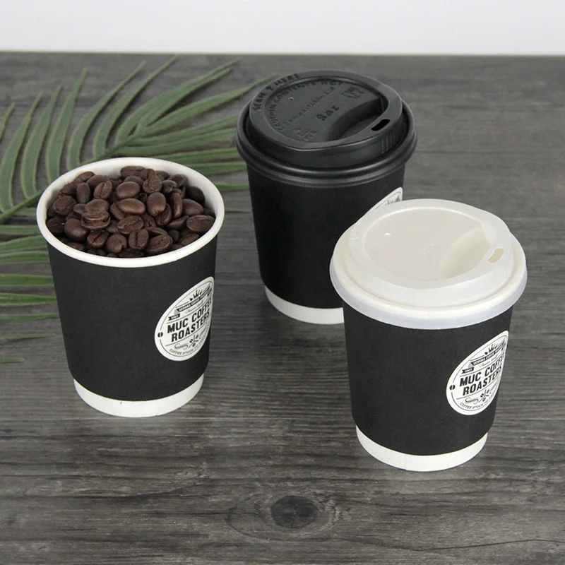 Compostable Cups 8oz 10oz 12oz Hot Drink White Paper Coffee Tea Cup With Lids