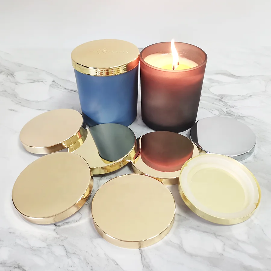 High Quality Candle Metal Lid Covers Electroplated Gold Silver Rose Gold Custom Candle Lid For Candle Glass Jar
