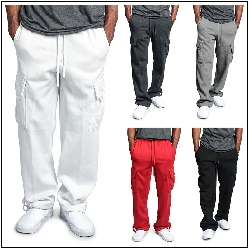 High Quality chino pants Mens, Straight Leg Stretchy Casual Trousers Regular Plain Cotton Pencil Pants/
