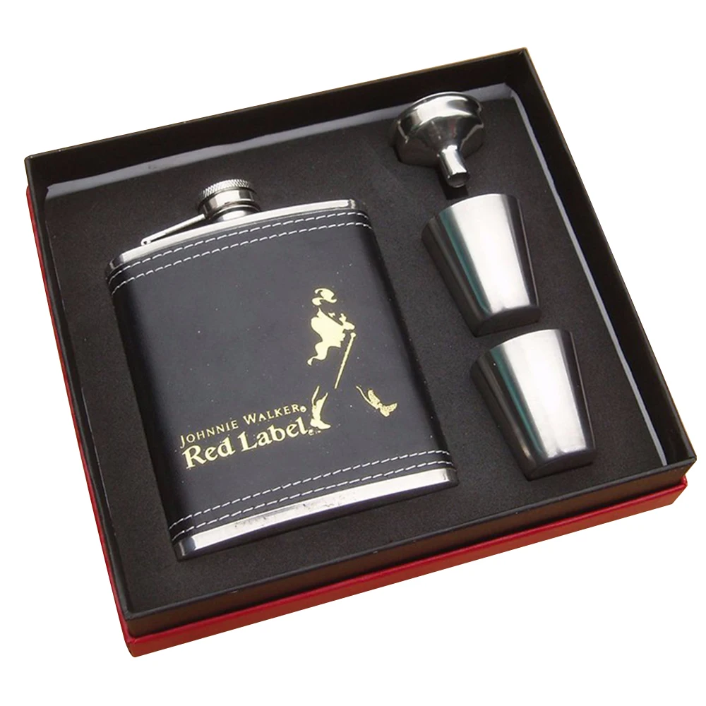 KLP Custom logo portable Hammer point hip flasks set macallan hip flask for men