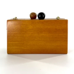 Wholesale customized handmade wooden handbag women purses evening clutch bags