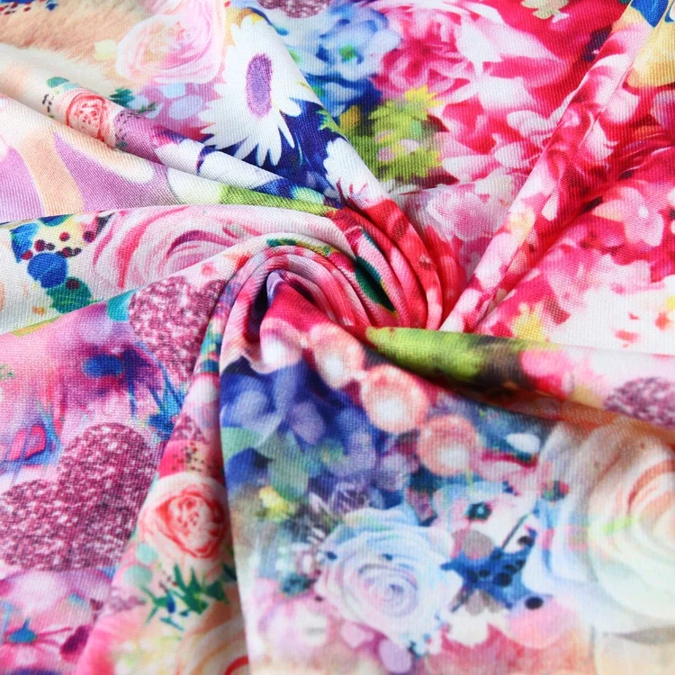 2021 Hot Sale China Wholesale Custom Made Double Faced Spandex Print Cloth For Fashion Dress