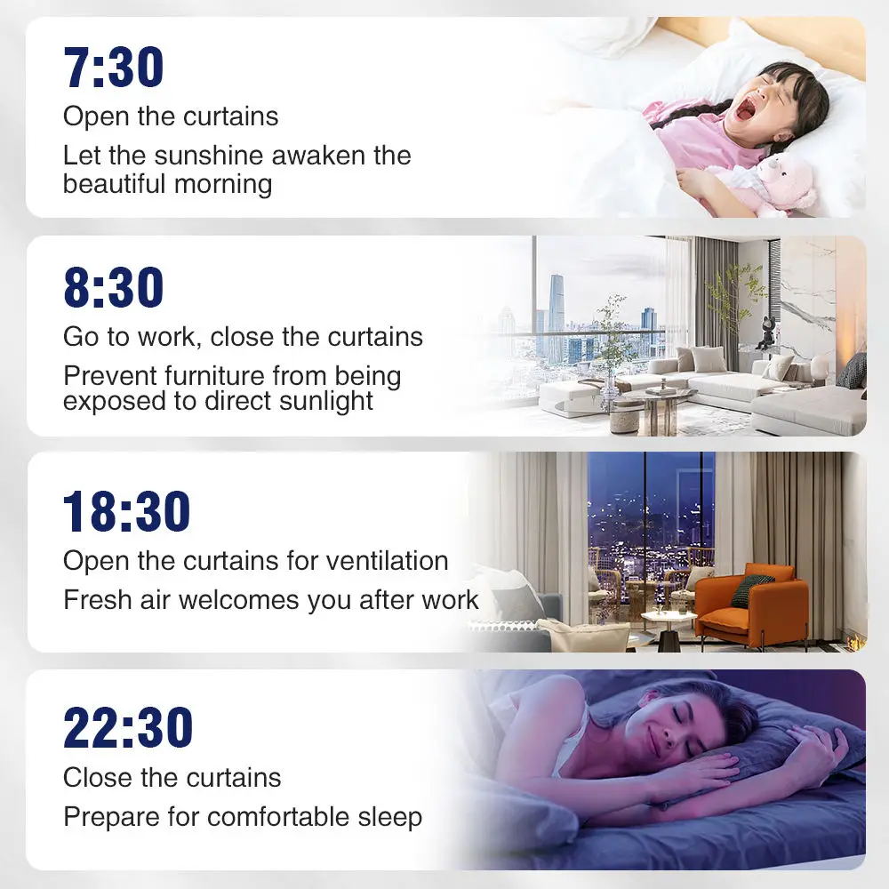 Tuya Intelligent Automation Low Noise Motor Living Room Automatic Motorized Blinds Smart Remote Curtain Opener Set Intelligent