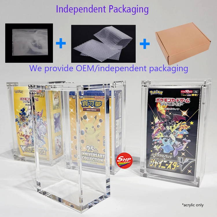 SHP Custom Clear Acrylic Pokemon Japanese Booster Box Small Version For Shiny V All Stars Display Case With Strong Magnet