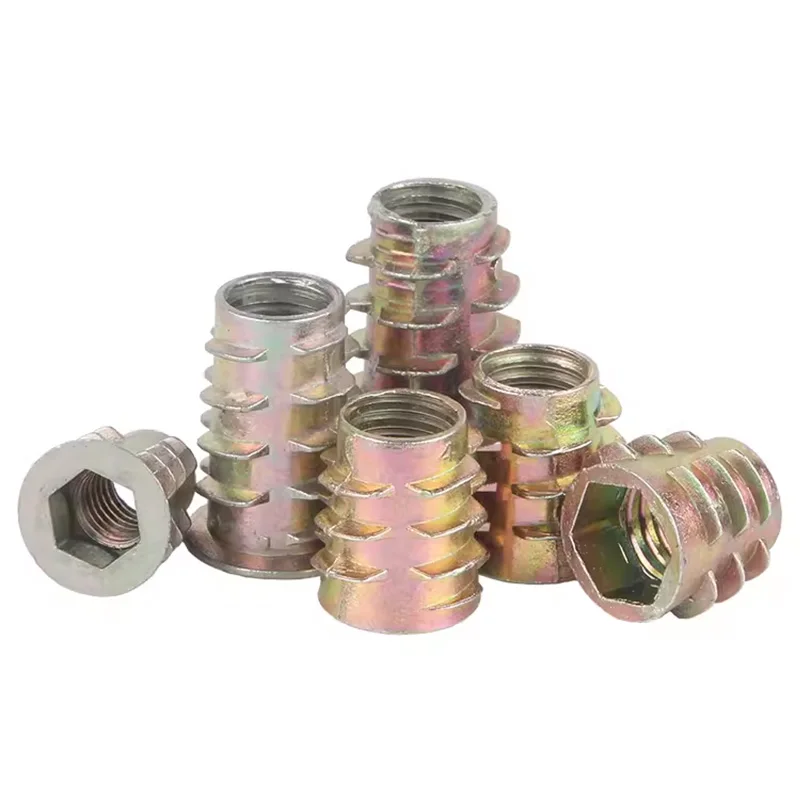 M6 M8 M10 Steel Galvanized Furniture Wood Threaded Bushing D Insert Nuts