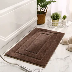 Reliable Factory Low Moq Thickened Back-shaped Gray Brown Color Absorbent Non-slip Foot Floor Bathroom Rug Mat