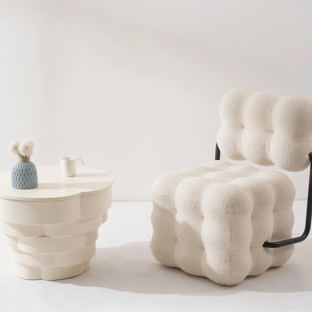 Designer Home Furniture Minamilst Modern Japandi Nordic Living Room Round White Plastic Coffee Side Table