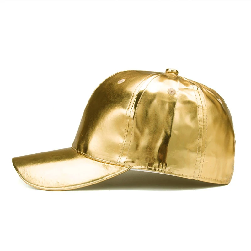 золотой цвет на заказ кожаные тефлоновой Ткани 6 панельная традиционная однотонная бейсбольная кепка