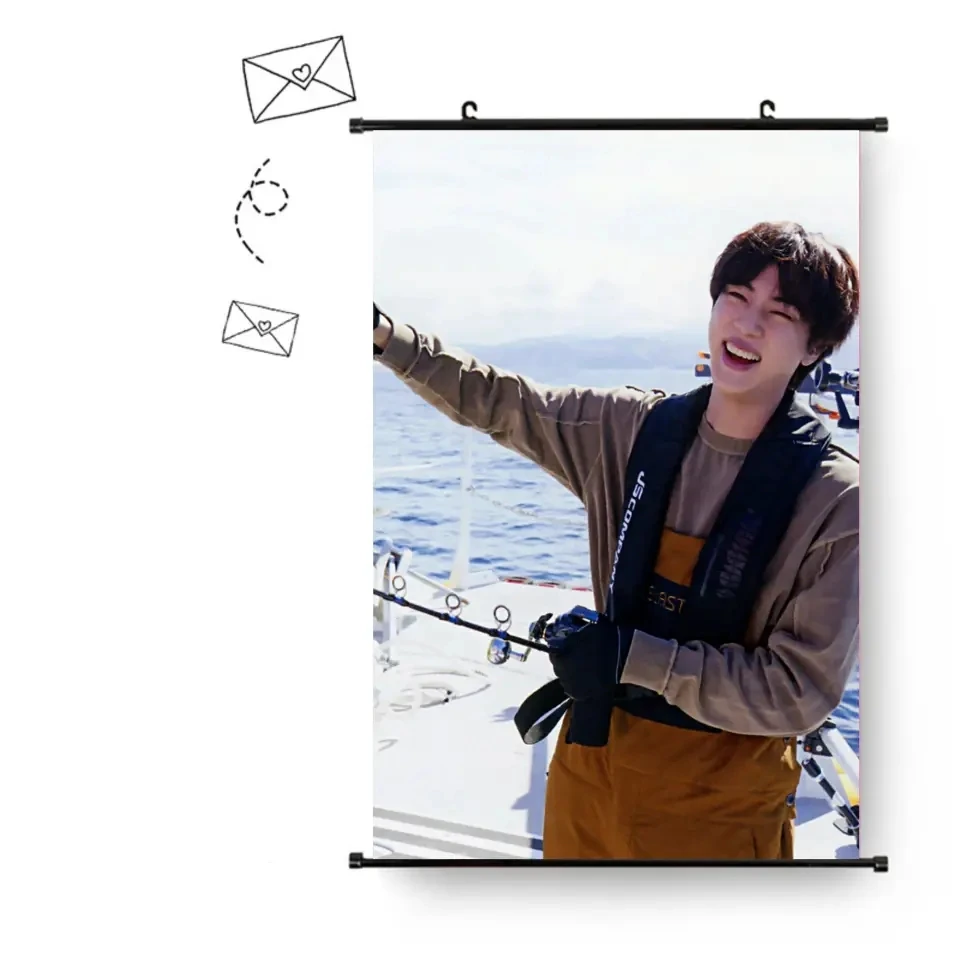 Wholesale KPOP Bangtan Boys Jin Sea of Island  Photo Tapestry Fabric Poster Hanging Pictures