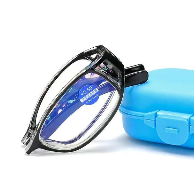 2023 clear plastic folding anti blue light manufacturer unisex square frame cheap fancy reading glasses for men women