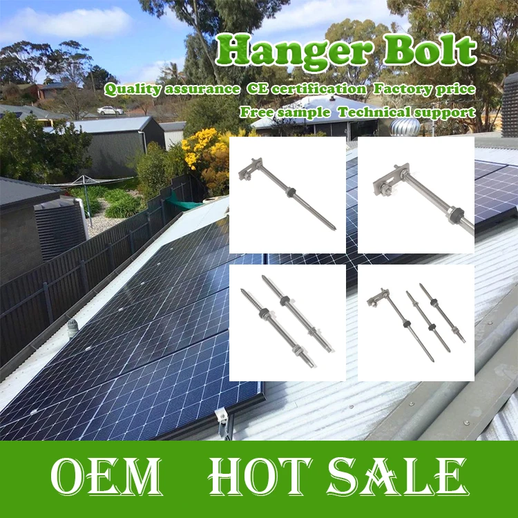 Egret M8 M10 M12 Double Head Solar Mounting System Stainless Steel Bolts with Flange Nuts Aluminium Roof Installation Site