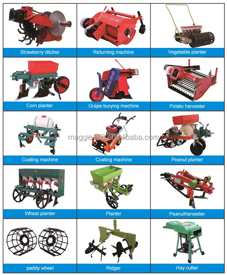 Self-propelled type Ridge planter trailer harvester Two Wheels With Plough Rotavator Corn Wheat Planter mini tractor 8-32 hp