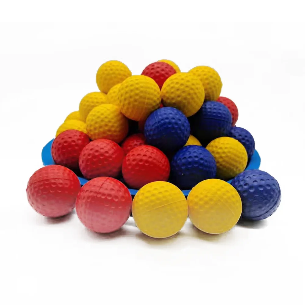 Factory OEM Training Practice Mini Golf Ball Custom Sponge Rubber Color Foam Stress Ball Soft Plastic PU Golf Ball