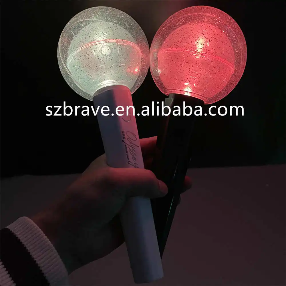 Free Design Wholesale Led Idol Concert Lightstick Color Changing Acrylic Ball Cheering Fans Custom Kpop Light Stick