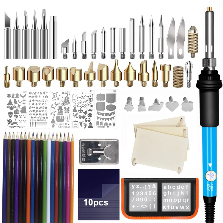 Professional  69 in 1 Wood Burning kits Adjustable Temperature 60W Pyrography Pen Carving kits
