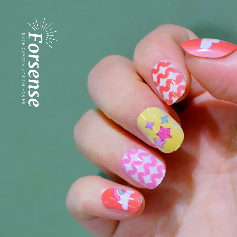 wholesale kawaii kids press on nails for 11 years girls false nails children fake nails tips cute acrylic artificial fingernails