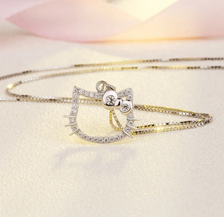 Ожерелье и серьги для женщин девушек из серебра 925 пробы с фианитами