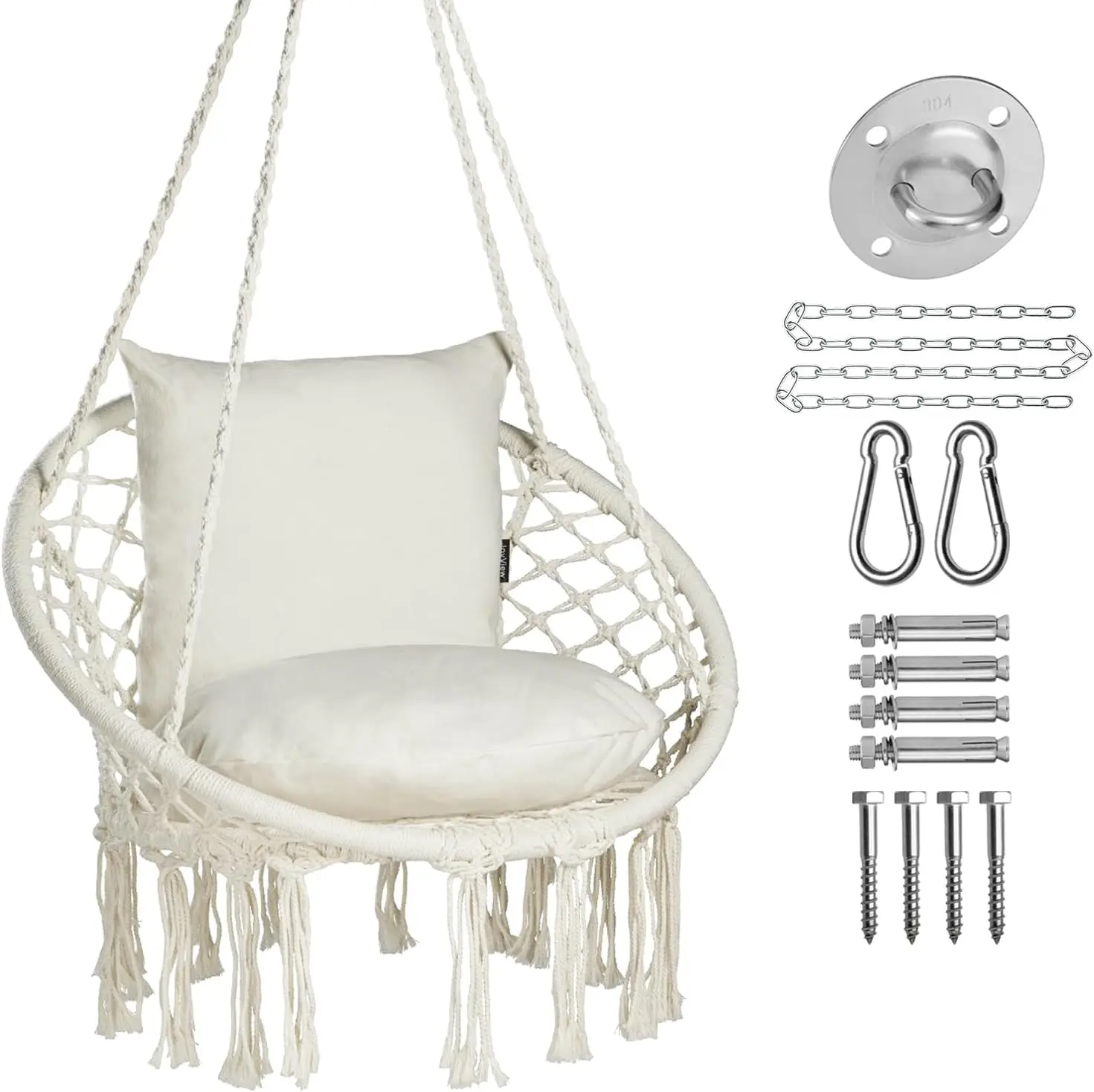 Hanging Cotton Rope Swing Chair Hammock Swing Macrame Hanging Cotton Rope Swing Chair