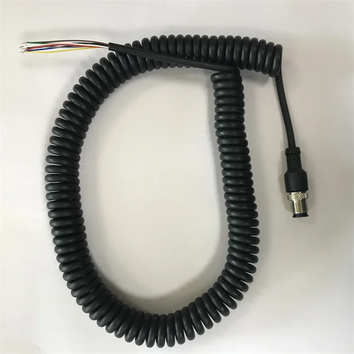 manufacture  2 /3/4/5 cores veyor robot cable  electronics  spring coiled spiral cable for auto industry forklift water heater