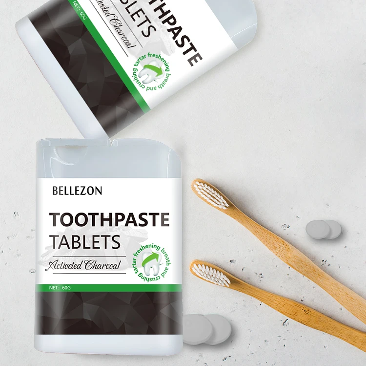 Wholesale Charcoal Fresh Breath Teeth Whitening Toothpaste Tablets Travel Toothpaste