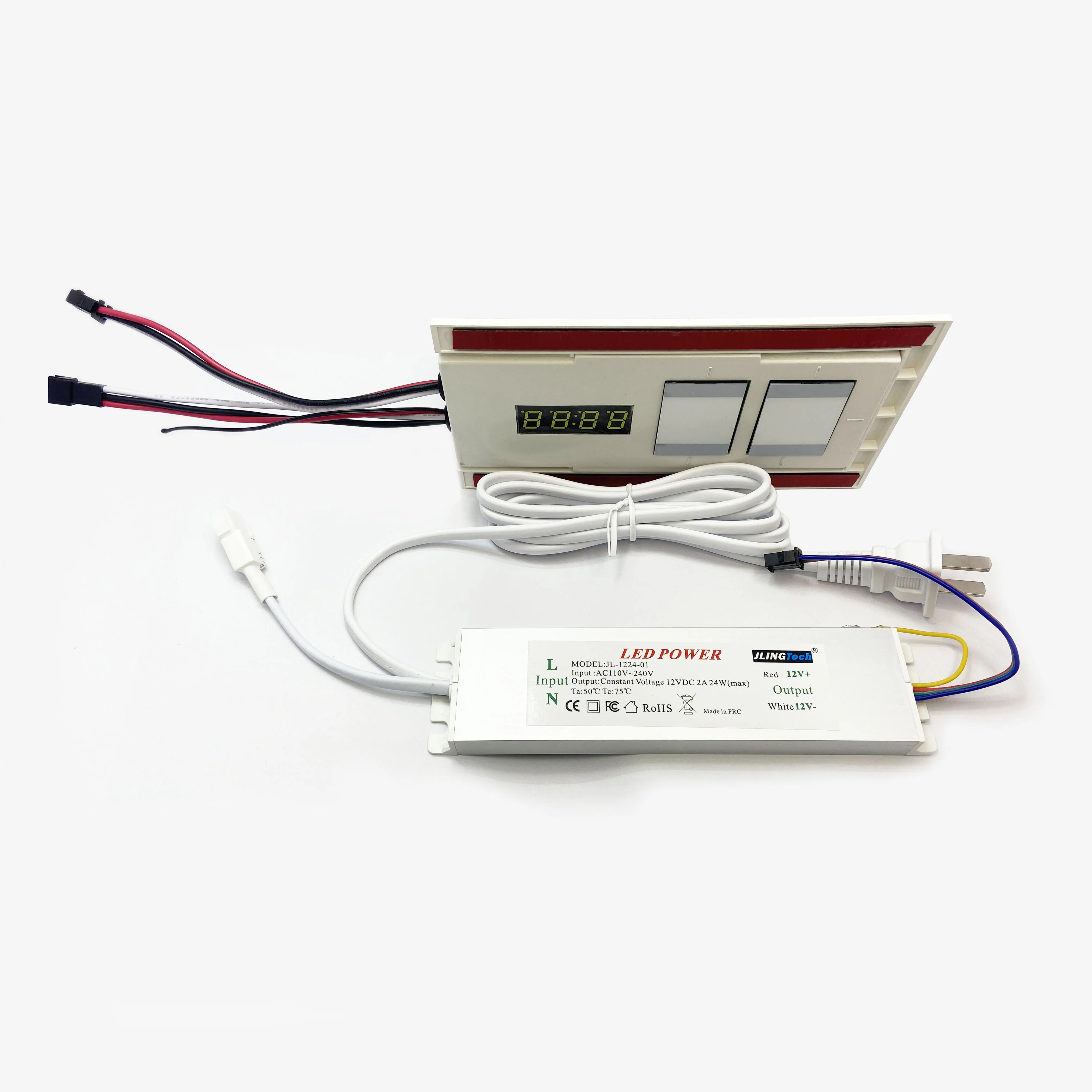 LED smart mirror bathroom accessories time temperature digital display touch switch dimmer