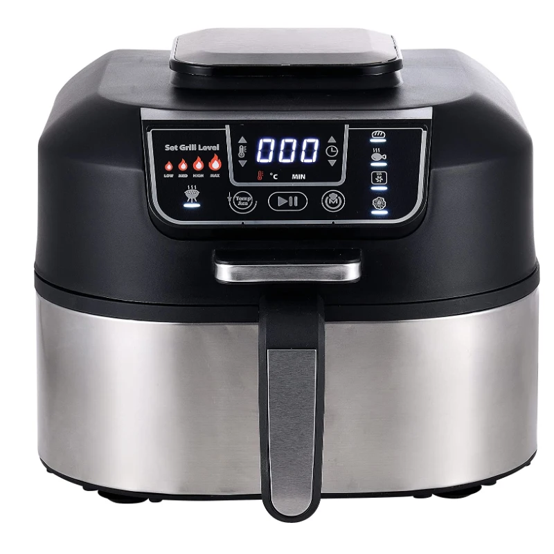 Smokeless Grill Air Fryer 6.5 QT 1700w Electric Smart Indoor Grill with Air Fryer Roast Bake and Dehydrate air fryer grill