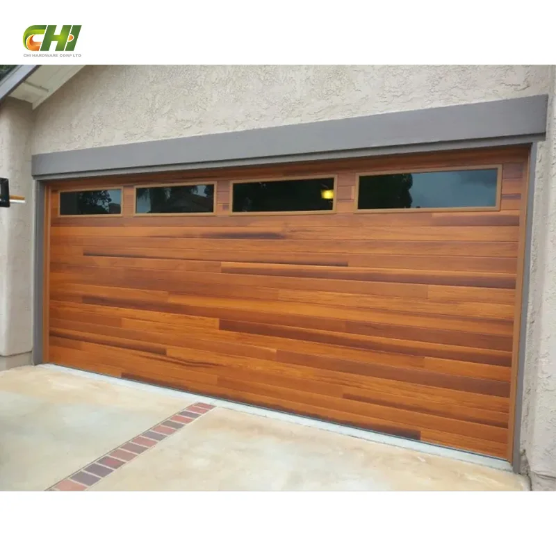 CHI Modern Design 16x8 Aluminum Alloy Sectional Folding Garage Door Automatic PU Foam Sandwich Panel Garage Door