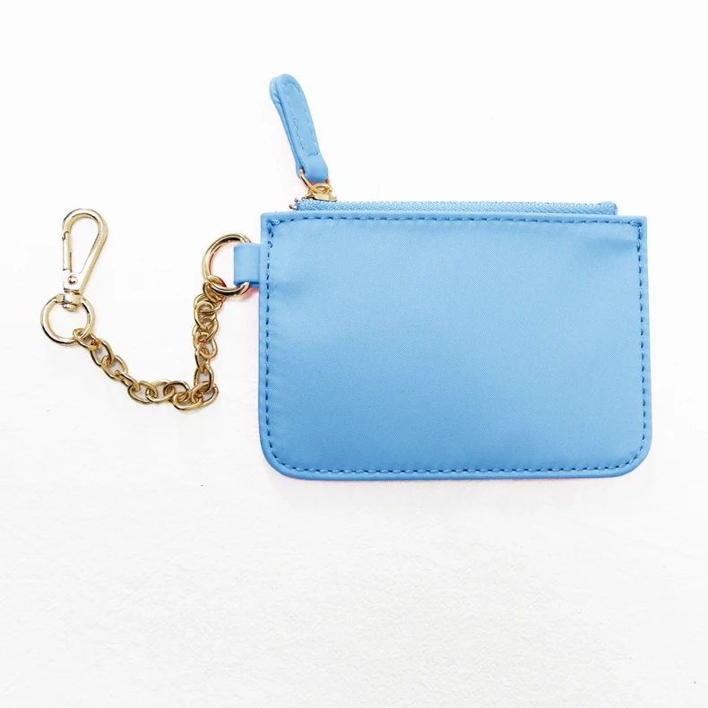 Mini Keychain Wallet  Nylon Wallet Card Holder Women Coin Purse with Zipper
