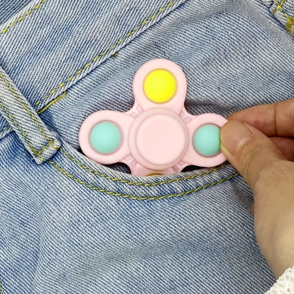 Wholesale Customizable Manual Spinner Toys New Design Decompression Bubble Silica Gel Fidget Spinner Made in China