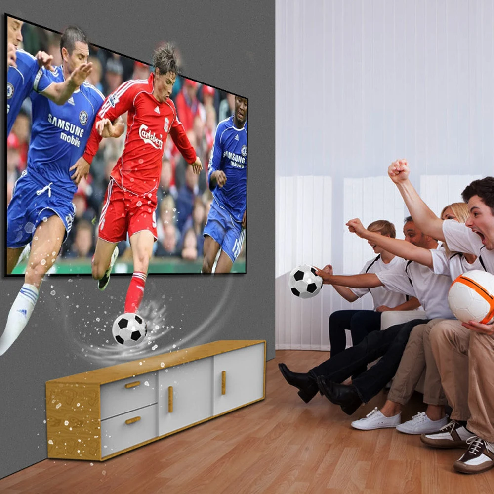 
Edge Width 6 cm Fixed Frame Projector Movie Screen 100 inch Matte White Fiber Material 