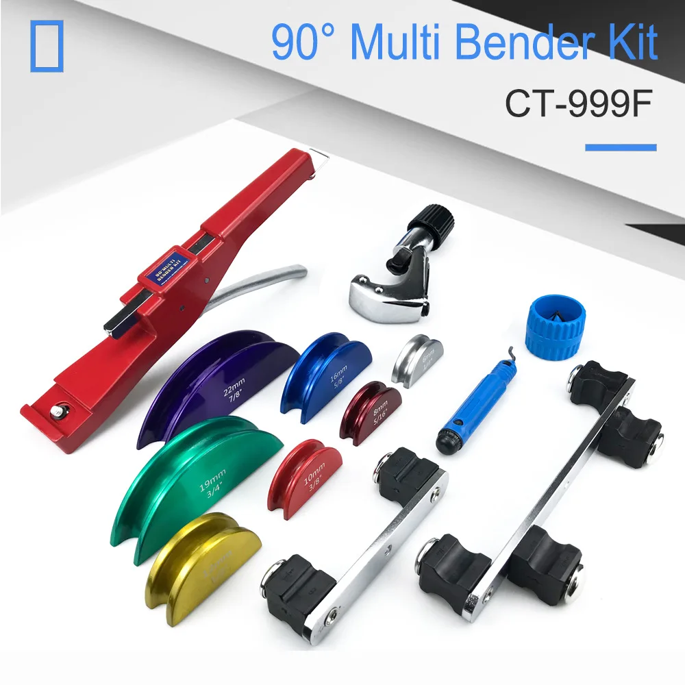 Ct-999Rf 6-22Mm New Hand Tool Set Hvac Refrigeration Copper Pipe Bending Tools 90 Degree Tube Bender Kit