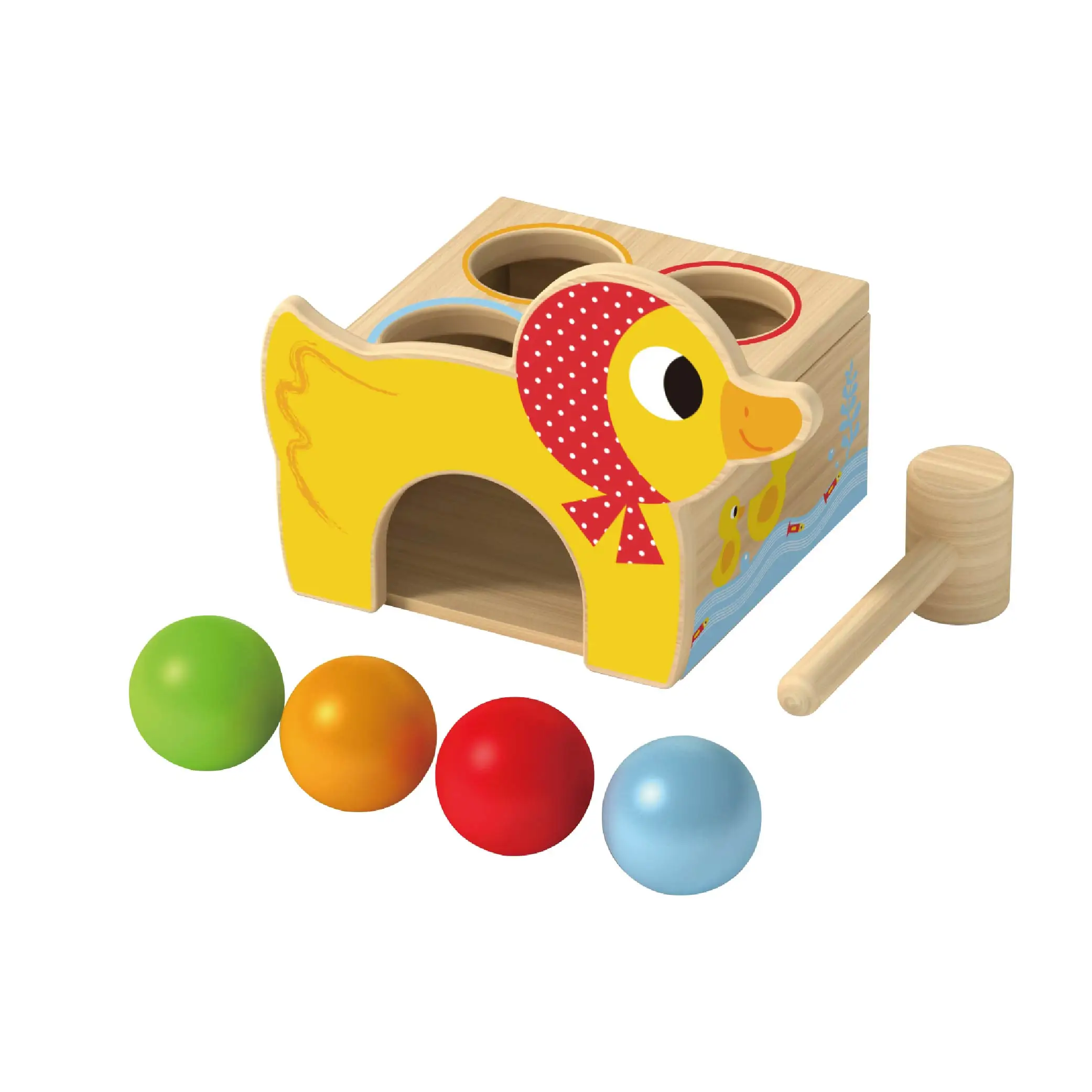 Wooden hammering ball hammer box the ball table ducks knock the hamster wood toy