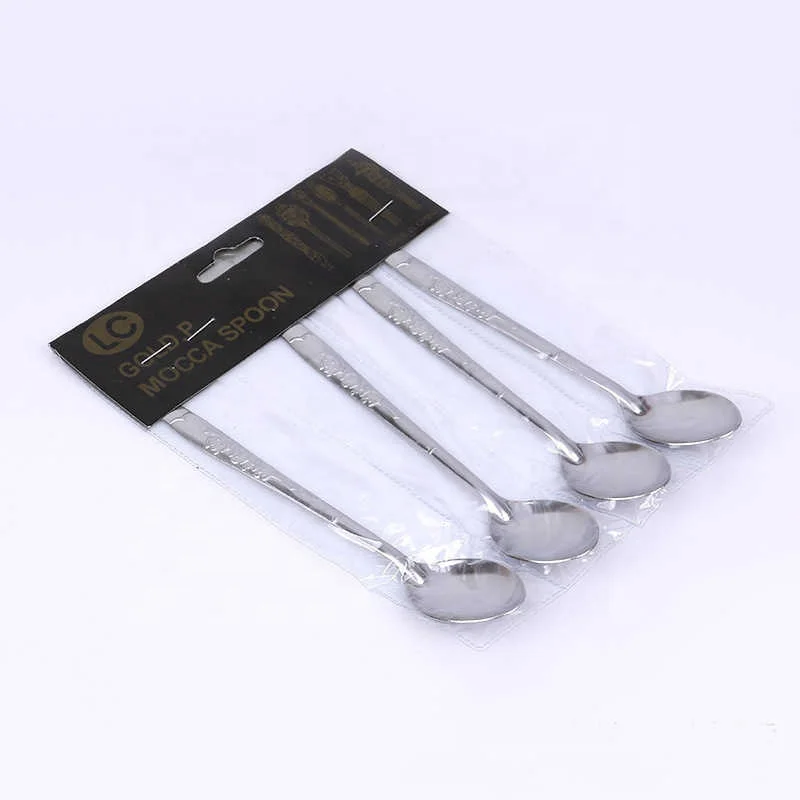 4 Pack Stainless Steel Spoon Household Children Thickened Round Spoon Soup Tablespoon Cutlery 4 Rose Gold Spoon