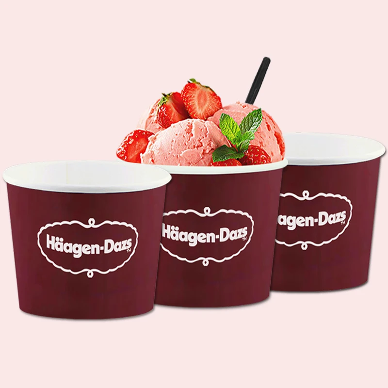 8oz 16 oz disposable food paper bowl ice cream cup customized cheap disposable paper ice cream cup