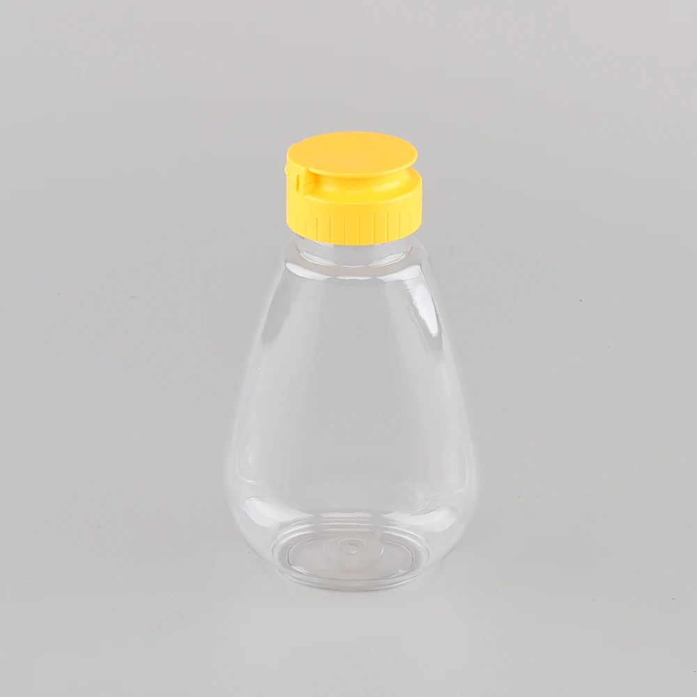 300g 350g 500g Plastic Honey Bottles 350ml 250ml Clear Plastic Jars with Tip Caps Empty for Sauce Water Packaging