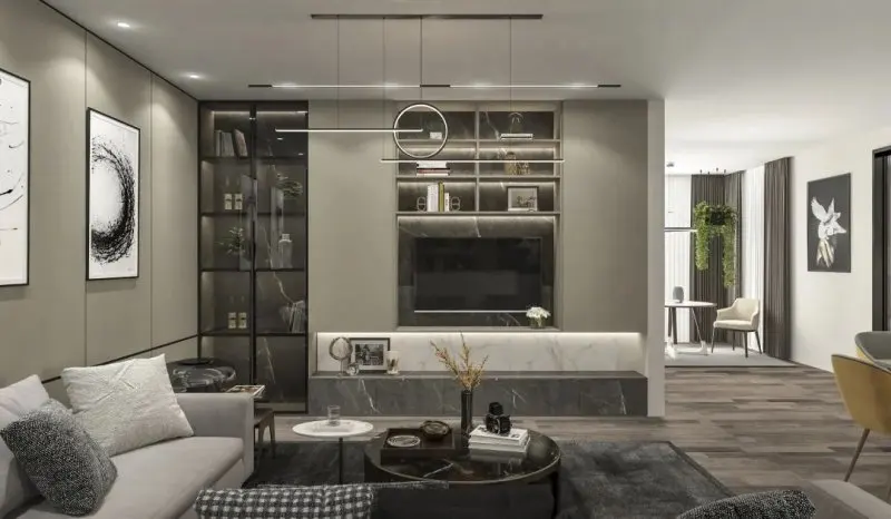 Latest Modern Design Living Room Furniture Console Wooden TV Cabinet