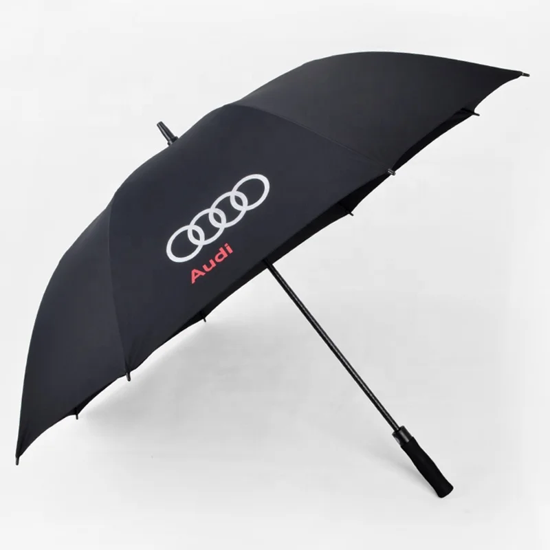 High Quality 30inch Big Black Custom Logo Golf Umbrella With EVA Handle