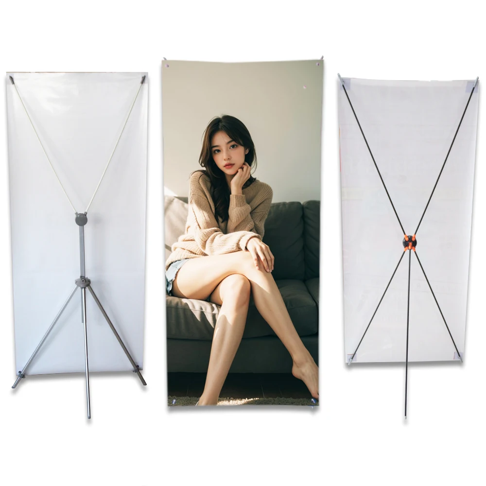 Wholesale 60*160cm 80*180cm Advertising Trade Show Metal Frame Floor X Banner Display Stand