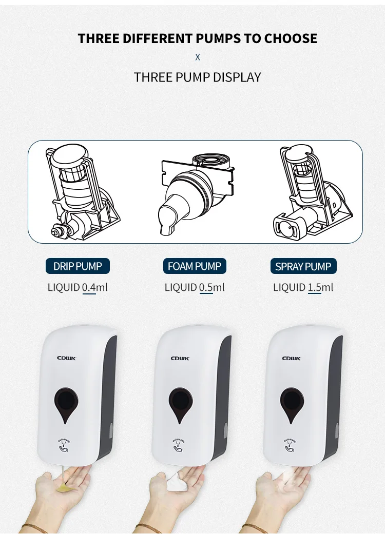 CDWK 1000ML commercial touchless motion sensor automatic hand soap dispenser pump