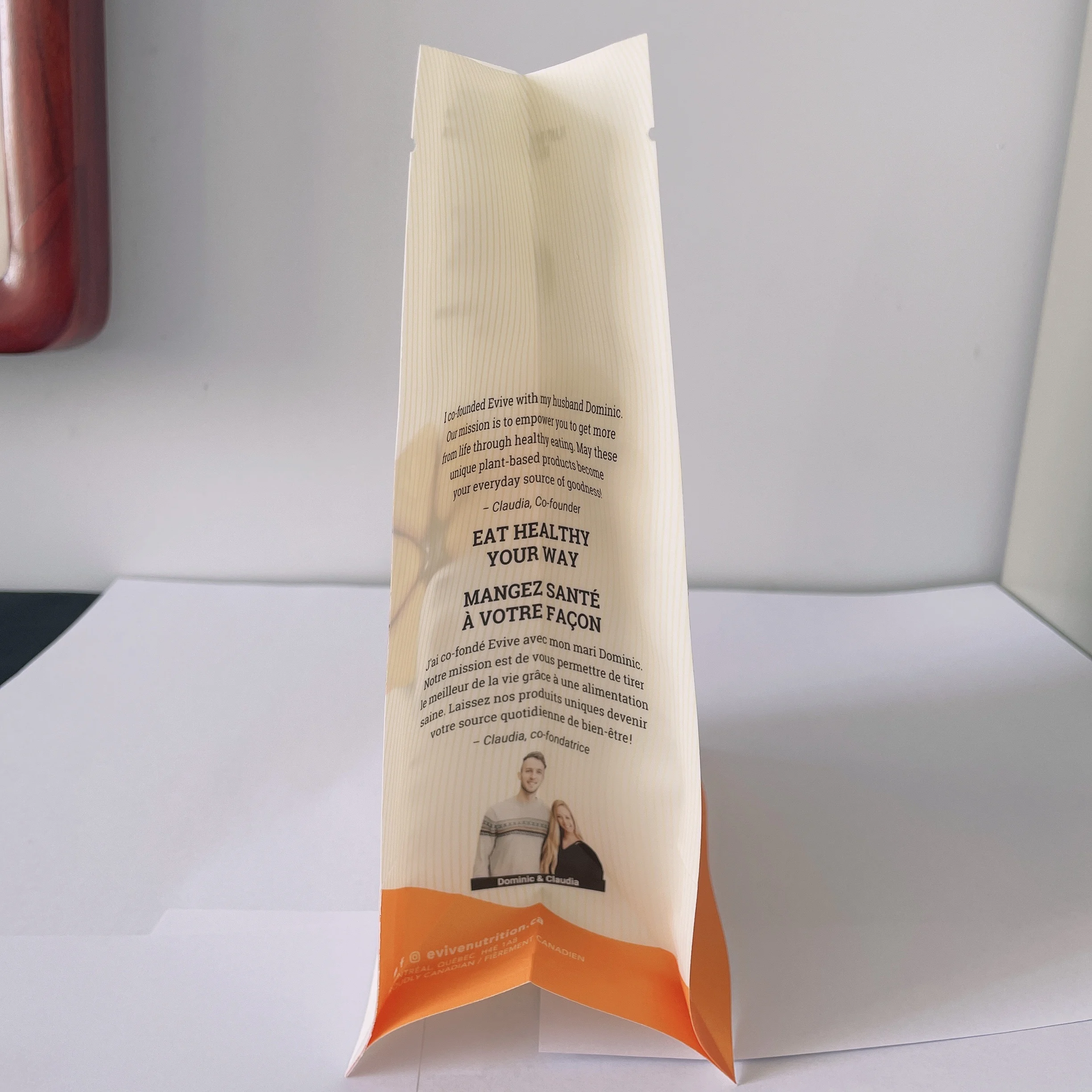 Aluminum foil flat bottom pouch for dried food/flat bottom gusset coffee bean bag/flat bottom bag octagonal seal bag