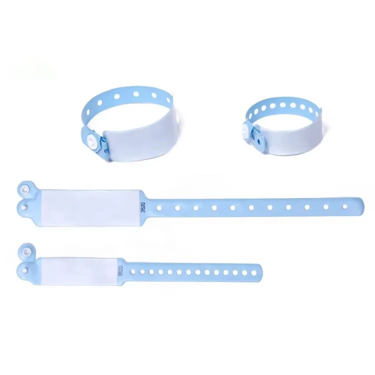 Disposable Writable Plastic Hospital PVC Vinyl Medical Wristbands For Mother And New Born Baby