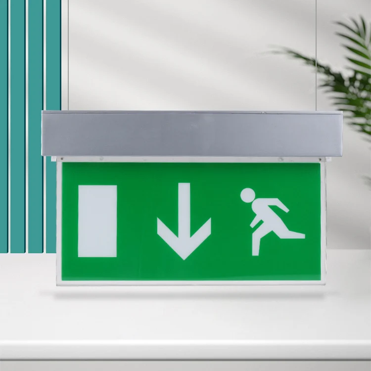 Cheap Price Rechargeable Led Wall Mounted Fire Safety Single Face Resistant Emergency Light Exit Sign