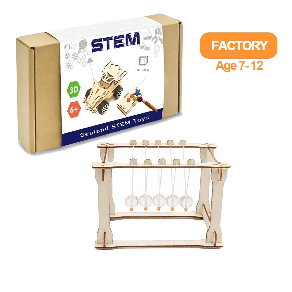 Custom development promotional drone learning ship model wooden project science experiment educational toys stem kit for kids