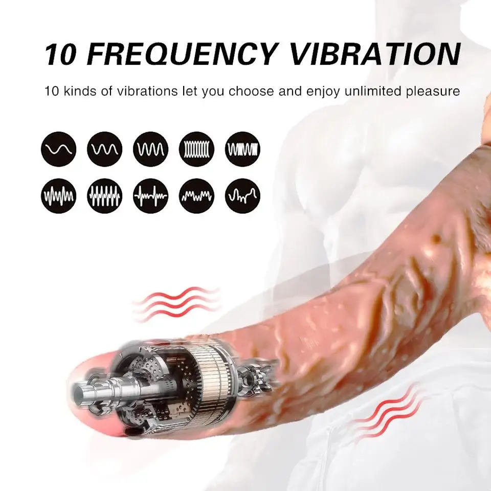 Huge Liquid Silicone High Quality Penis Dildo Flesh Color Dildo For Women Powerful Telescopic Vibrating Dildo
