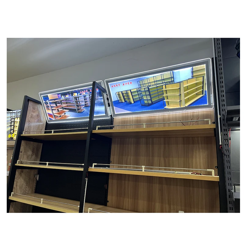 supermarket shelf led advertising light slim box for logo deign